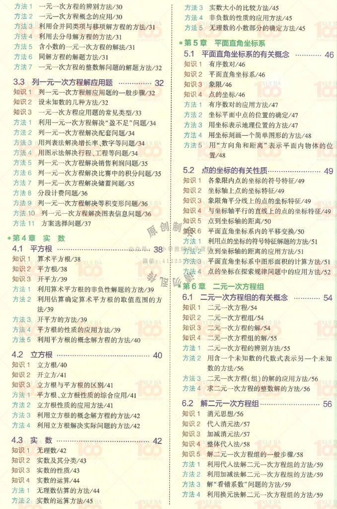 初中数学知识清单中考题型总结（共404页）/九年级/数学/学霸100