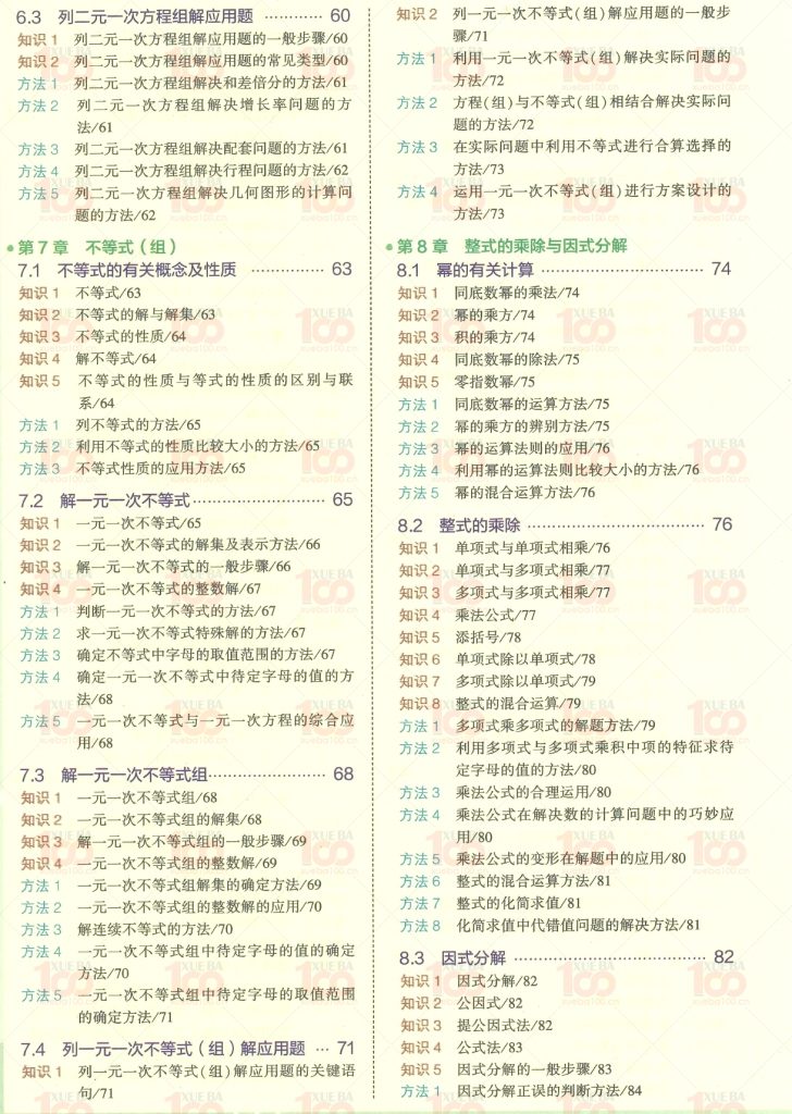 初中数学知识清单中考题型总结（共404页）/九年级/数学/学霸100