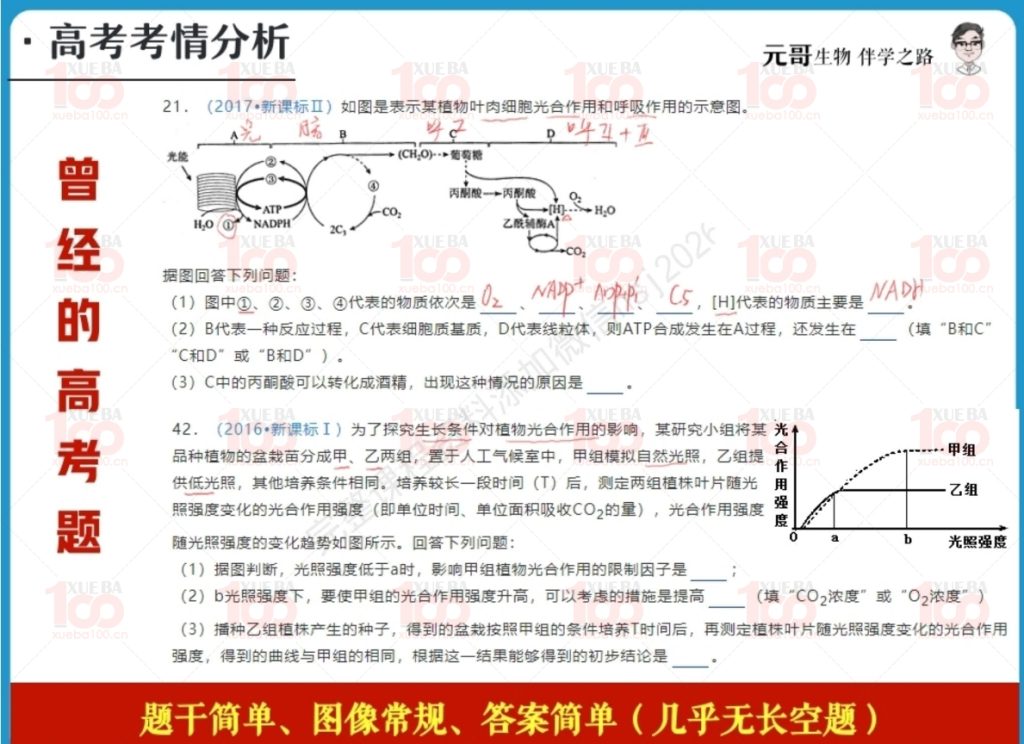 最新2024高三高考生物视频课程+课堂笔记可打印/高三/生物/学霸100