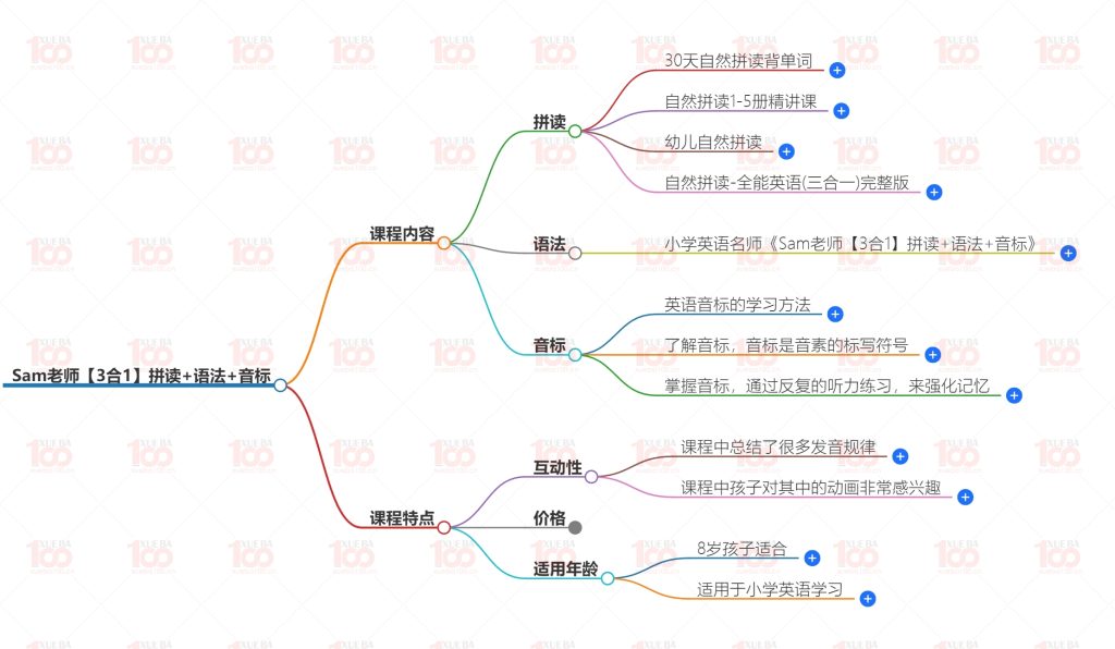 小学英语拼读+语法+音标视频课程/小学综合/英语/学霸100