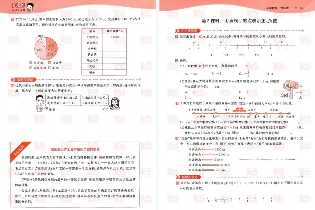 《53天天练》六年级下册数学，助力小升初学/六年级/数学/学霸100